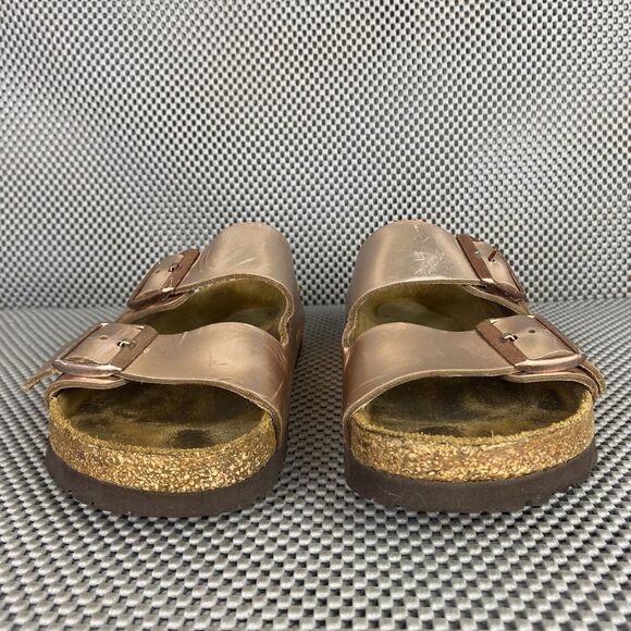 Birkenstock Arizona Sandals 37 L6 M4 Metallic Copper Buckle Made In Germany - Picture 7 of 15